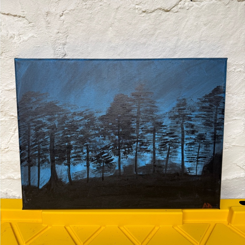 Blue and Black Forest Canvas Art